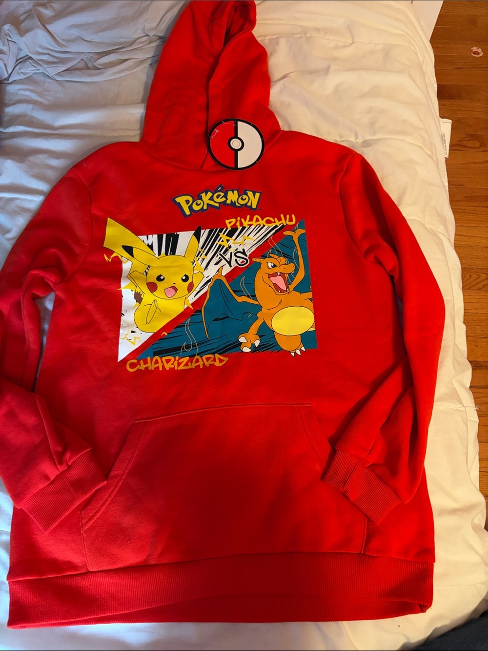 Primark Red Pokémon Pikachu vs Charizard Graphic Hoodie